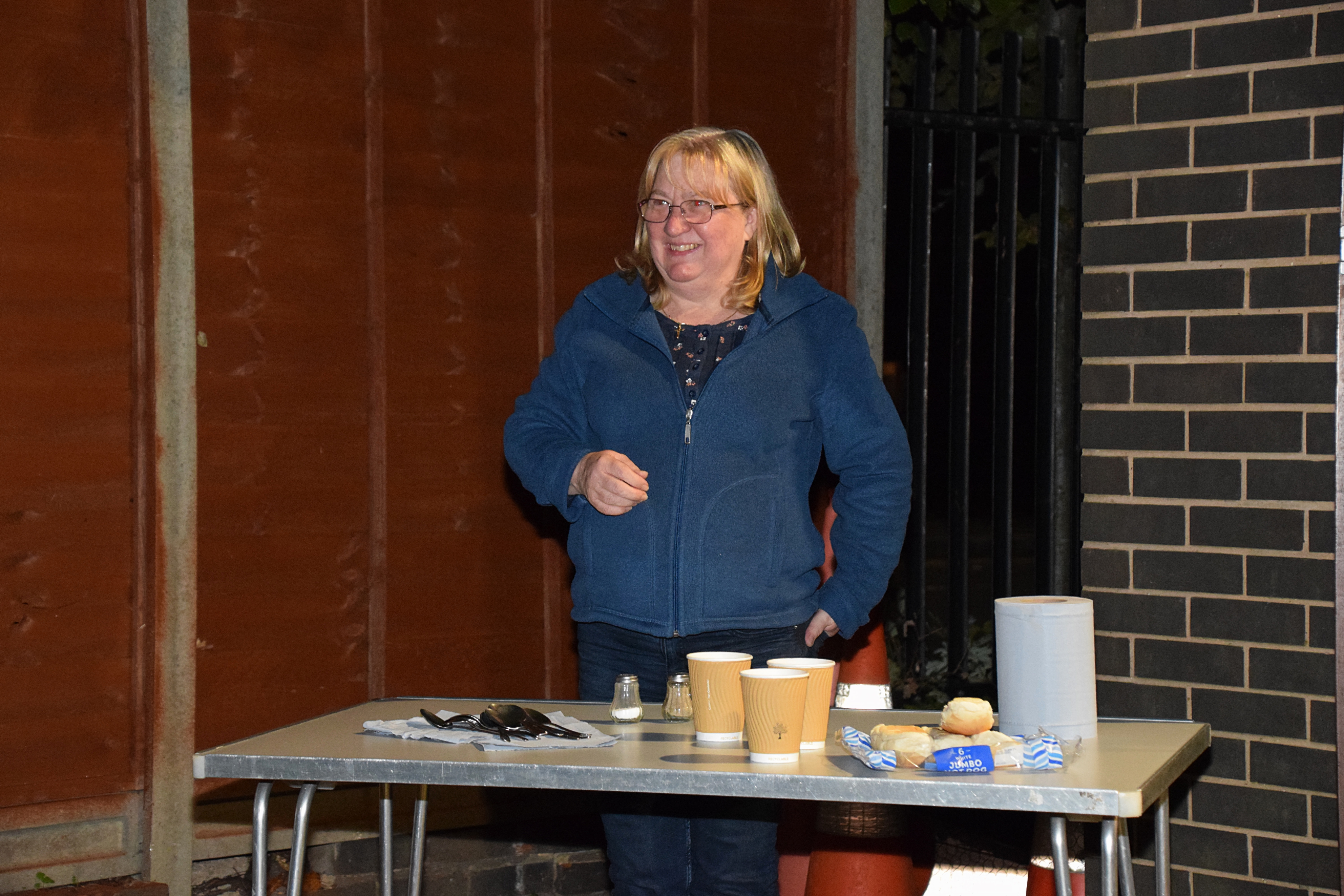 Tracy provides the warm tea.